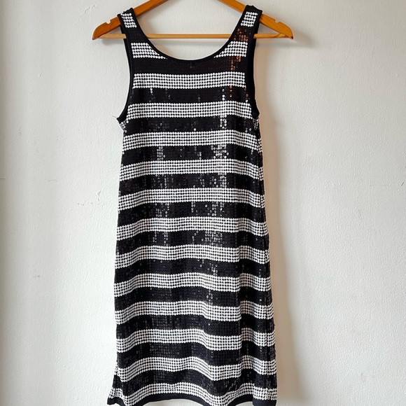 Sequin black & white zip up dress! - Picture 1 of 1